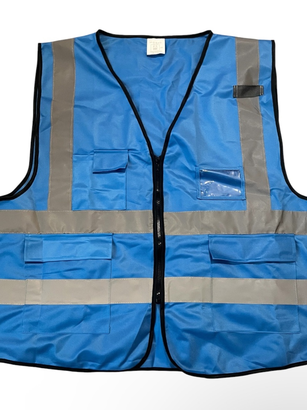 New Men’s High-Visibility Blue Safety Vest with Reflective Strips-size 4xl